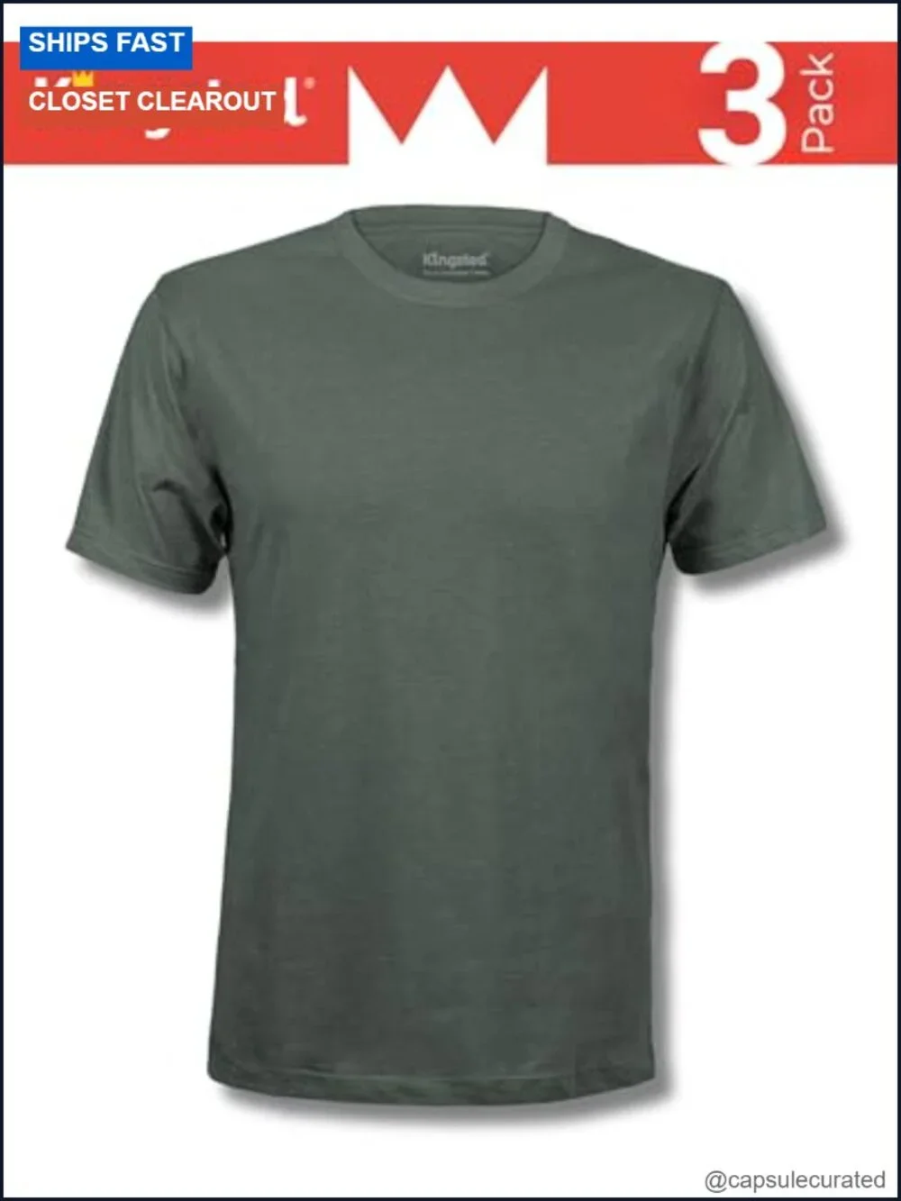 Men's Super Soft Classic Crew Neck T-Shirt 3 Pack - Premium Polycotton Short